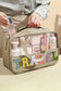 Light Pink TRAVEL Chenille Letter Clear PVC Makeup Bag