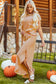 Stripe Rainbow Tee Tasseled String Wide Leg Pants Set