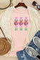 Pink Casual Glitter Nutcracker Graphic Round Neck Tee