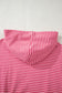 Rose Stripe Thumbhole Side Slits Drop Shoulder Loose Fit Hoodie