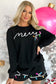 Black Sequin Merry Graphic Pullover and Shorts Set