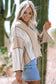 Crochet Detail Exposed Seam High Low Loose Top