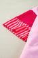 Pink Stripe Colorblock Sleeve Collared Mini Dress