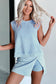 Two Piece Mineral Wash Cotton Tank Top Lined Split Skirt Set