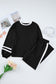 Black Contrast Trim Long Sleeve Lounge Set