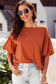 Puff Sleeve Curved Hem Blouse