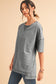 Orchid Petal Mineral Wash Exposed Seam Drop Shoulder Oversized Tee