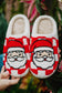 Red Checkered Santa Claus Graphic Plush Home Slippers