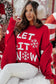 Red Let It Snow Christmas Dotty Sleeve Loose Sweater