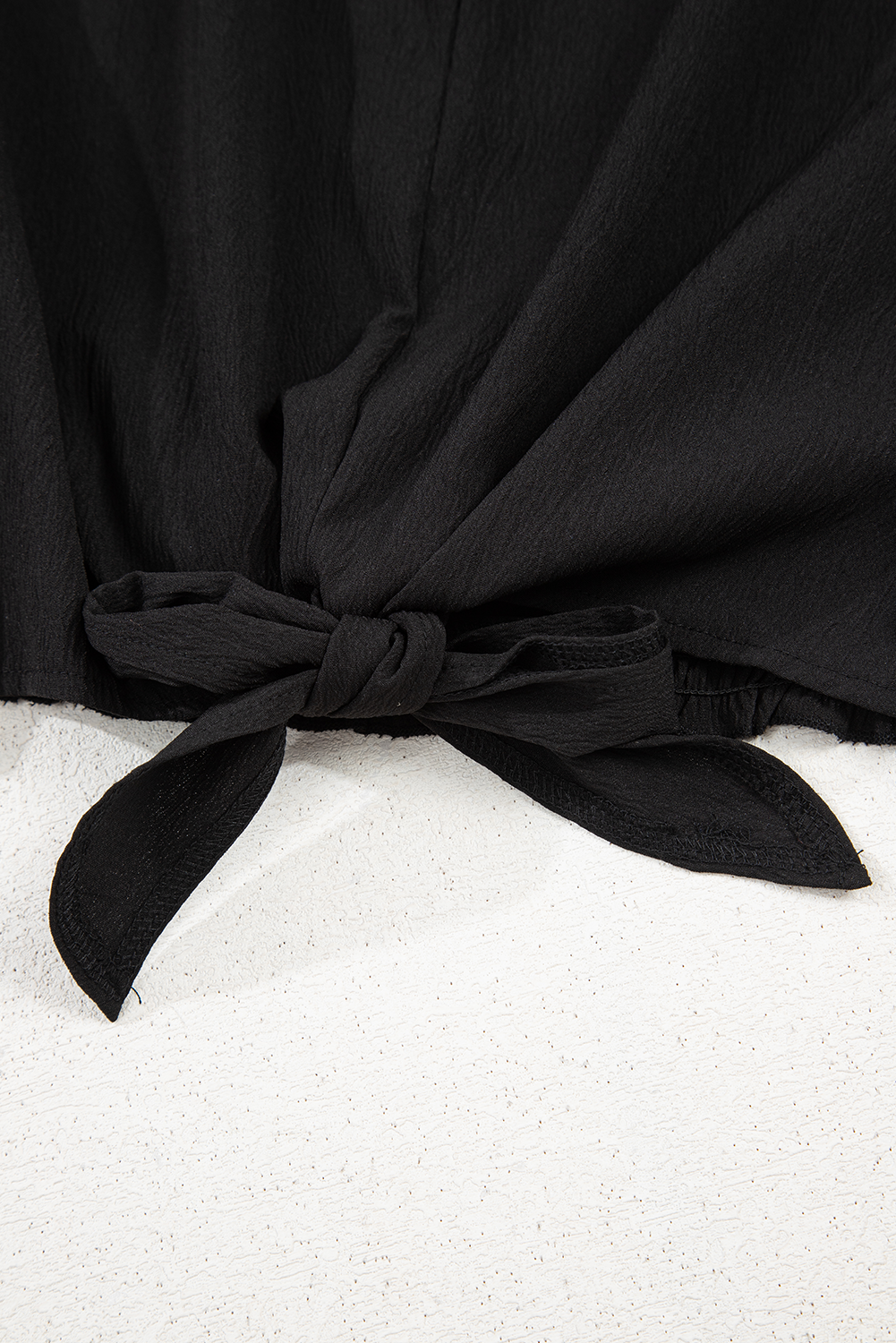 Black Knot Waist Sleeveless Top & Wide Leg Pants Two-Piece Set