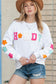 White Glitter Howdy Patch Casual Star Sweatshirt