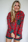 Red Plaid Christmas Holiday Long Sleeve Shirt and Shorts Pajama Set