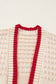 Bow Pattern Textured Open Front Baggy Cardigan
