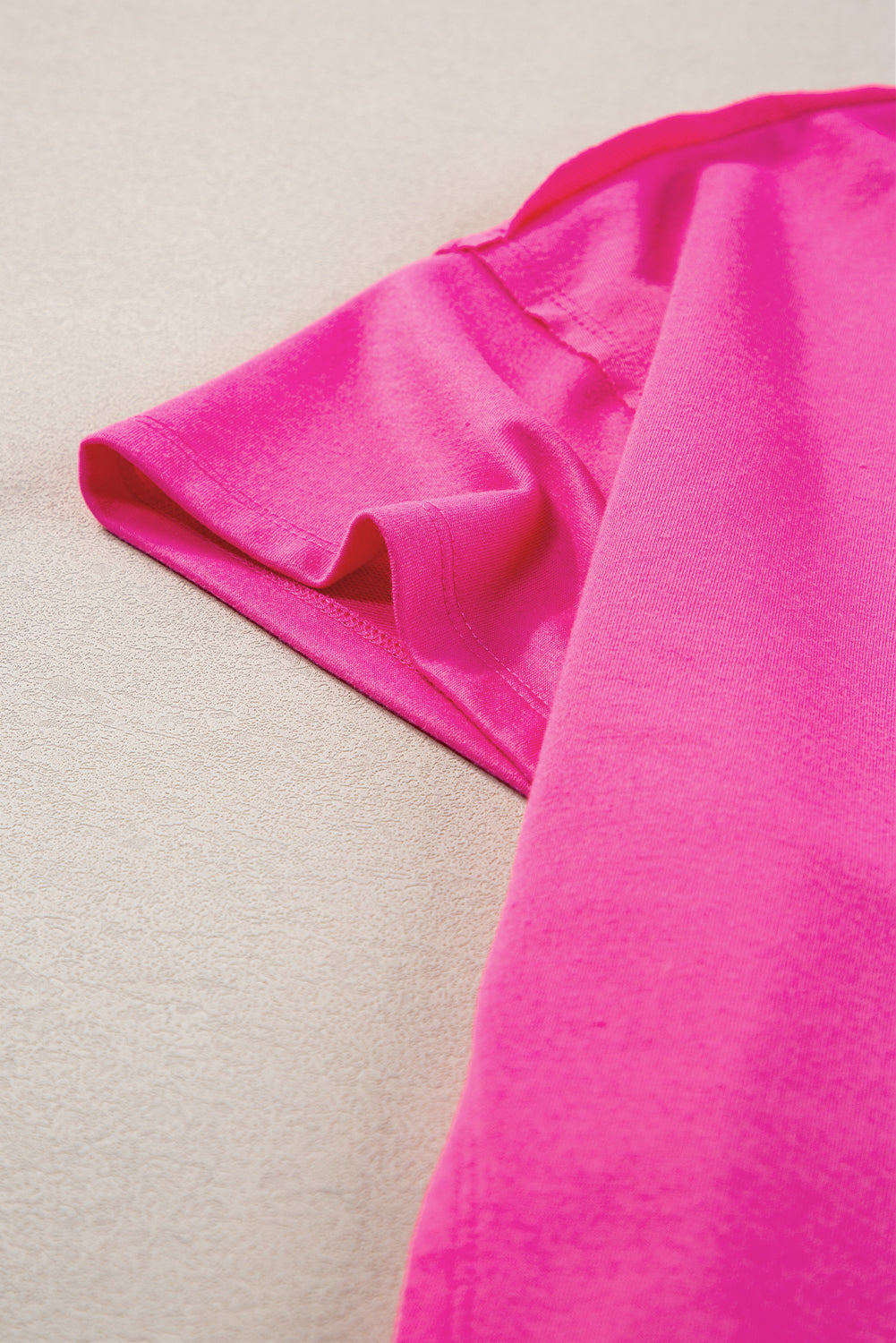 Bright Pink Patched Pocket Exposed Seam Oversized T Shirt