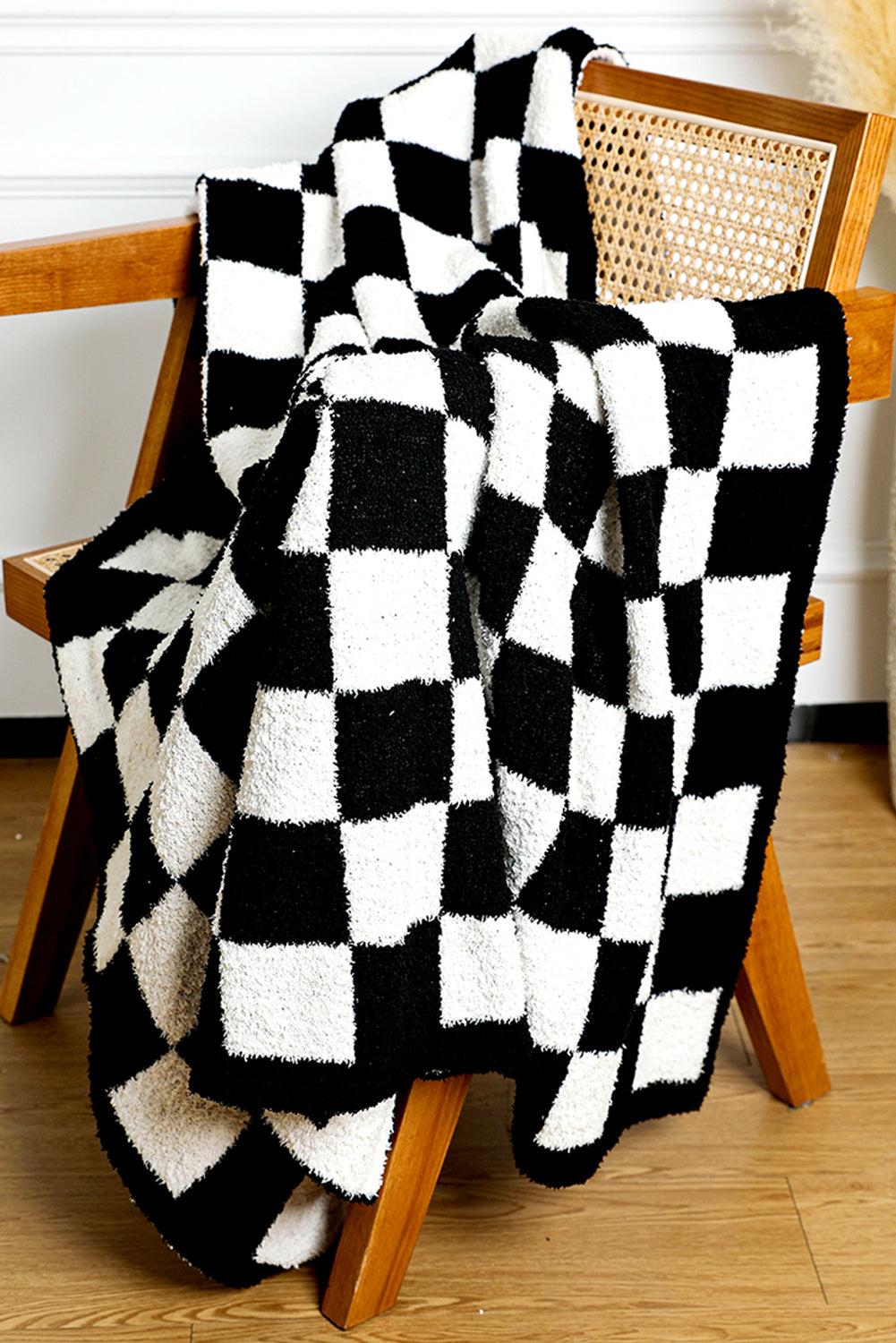 Black & White Checkerboard 127*152cm Flannel Blanket