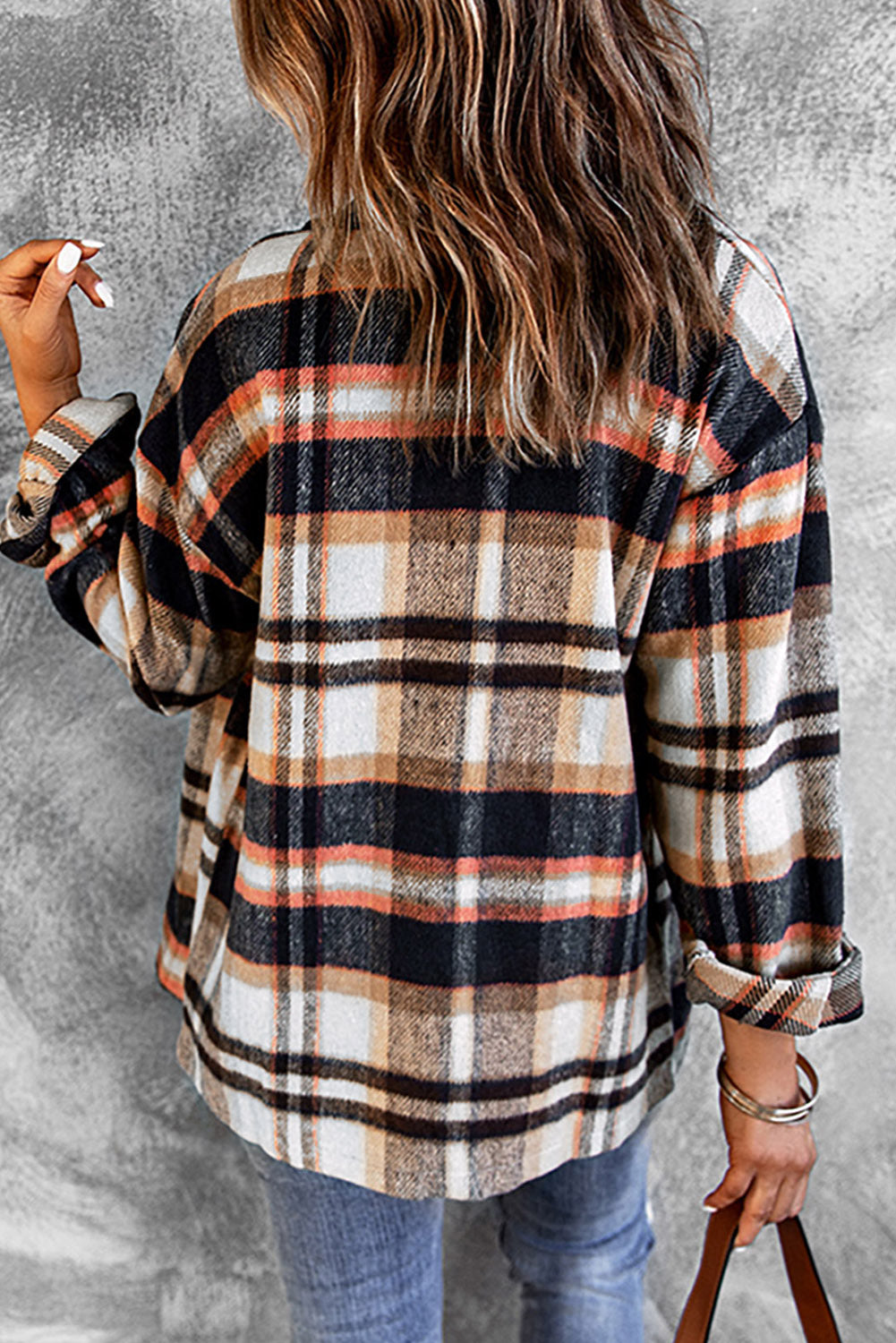 Red Plaid Button Front Pocket Shirt Shacket