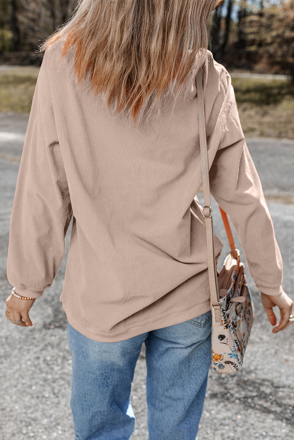 Twisted Rib Chenille Halloween Pumpkin Patched Graphic Sweatshirt