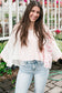 Delicacy Floral Crochet Patchwork Batwing Sleeve Blouse