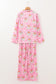 Pink Santa Claus Snowflake Long Sleeve Christmas Pajama Set
