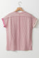 Apricot Pink Colorblock Crinkle Rib Round Neck T Shirt