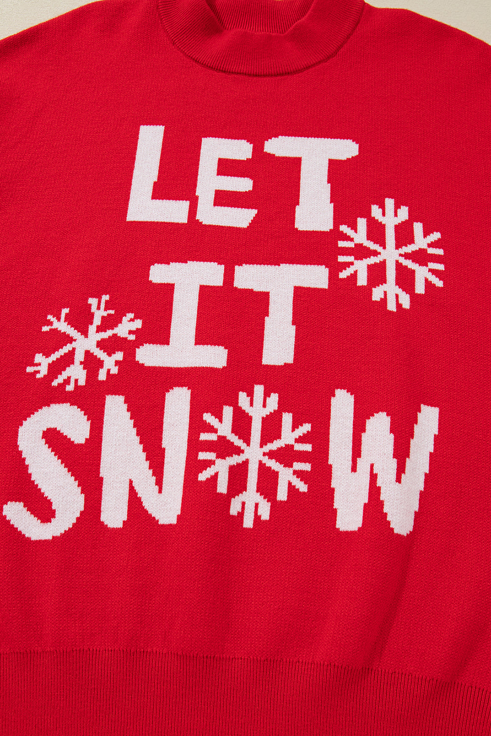 Red Let It Snow Christmas Dotty Sleeve Loose Sweater
