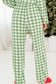 Green Christmas Plaid Print Shirt and Pants Pajama Set