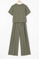 Raw Hem Loose Tee and Wide Leg Pants Set