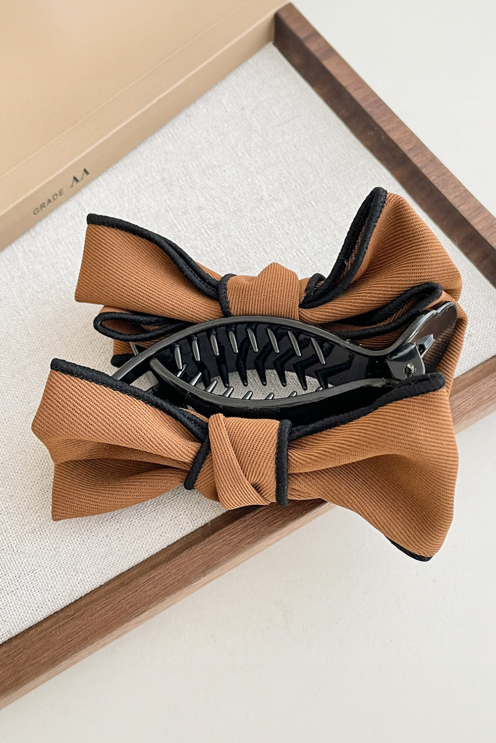 Chestnut Contrast Color Bow Hair Claw Clip