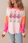 Pink Colorblock Nutcracker Print Graphic Sweatshirt