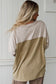 Flower Patched Exposed Seam 3/4 Sleeve Top