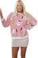 Stripe Sequin Santa Claus Pattern Christmas Pullover Sweatshirt
