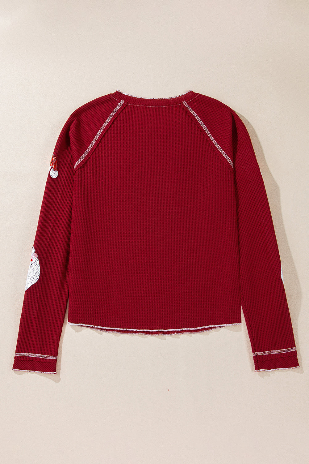 Red Sequin Santa Claus Graphic Patch Application Sweatshirt