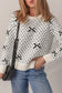 Bow Detail Ribbed Trim Crew Neck Sweater