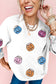 White Halloween Pumpkin Lantern Sequin Patched Sweatshirt