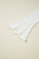 White Sheer Lace Bell Sleeve Mock Neck Blouse
