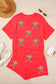 Orange Twisted Ribbed Sequin Baseball Patched 2pcs Short Set