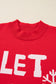 Red Let It Snow Christmas Dotty Sleeve Loose Sweater