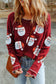 Red Casual Santa Claus Round Neck Graphic Sweatshirt