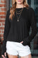 Green Plain Solid Casual Thumbhole Long Sleeve Top