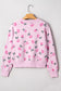 Sweet Floral Print Drop Shoulder Cropped Sweater