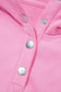 Floral Embroidered Patchwork Pullover with Snap Button Neckline