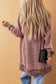 Rose Plaid Contrast Trim Casual Knit Long Cardigan