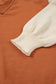 Desert Gold Colorblock Raw Edge Bubble Sleeve V-Neck Sweater
