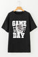 Black GAME DAY Checkerboard Rugby Helmet Printed Tunic T Shirt