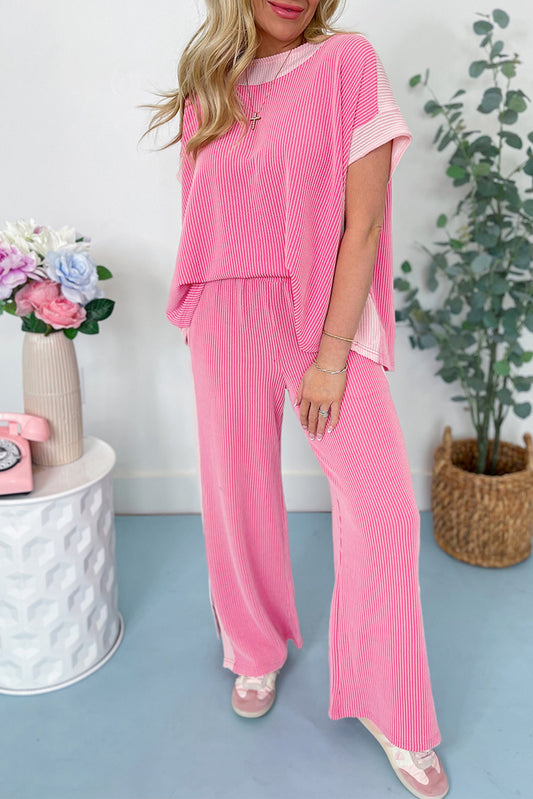 Sachet Pink Colorblock Corded Lounge Set