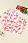Red Christmas Bow Print Long Sleeve Two Piece Pajama Set