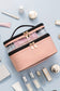 Pink Waterproof PVC Double Layer Cosmetic Bag