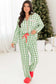Green Christmas Plaid Print Shirt and Pants Pajama Set