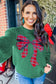 Evergreen Plaid Bow Graphic Christmas Sweater