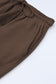 Brown Textured Loose Fit T-Shirt and Drawstring Pants Set